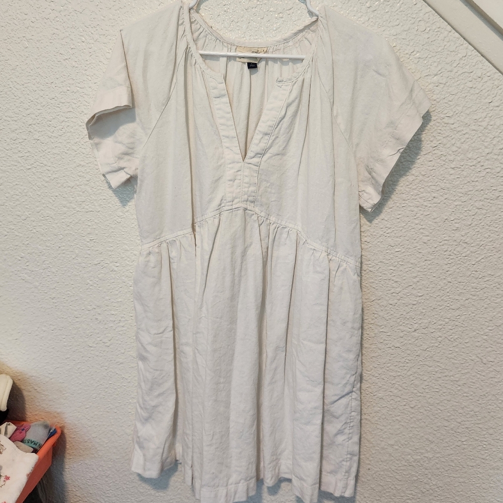 Cream linen dress